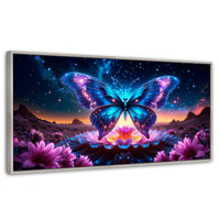Cuadros Decorativos Canvas Revolution | Mariposa Encantada | Panoramico | Portada | Marco Blanco