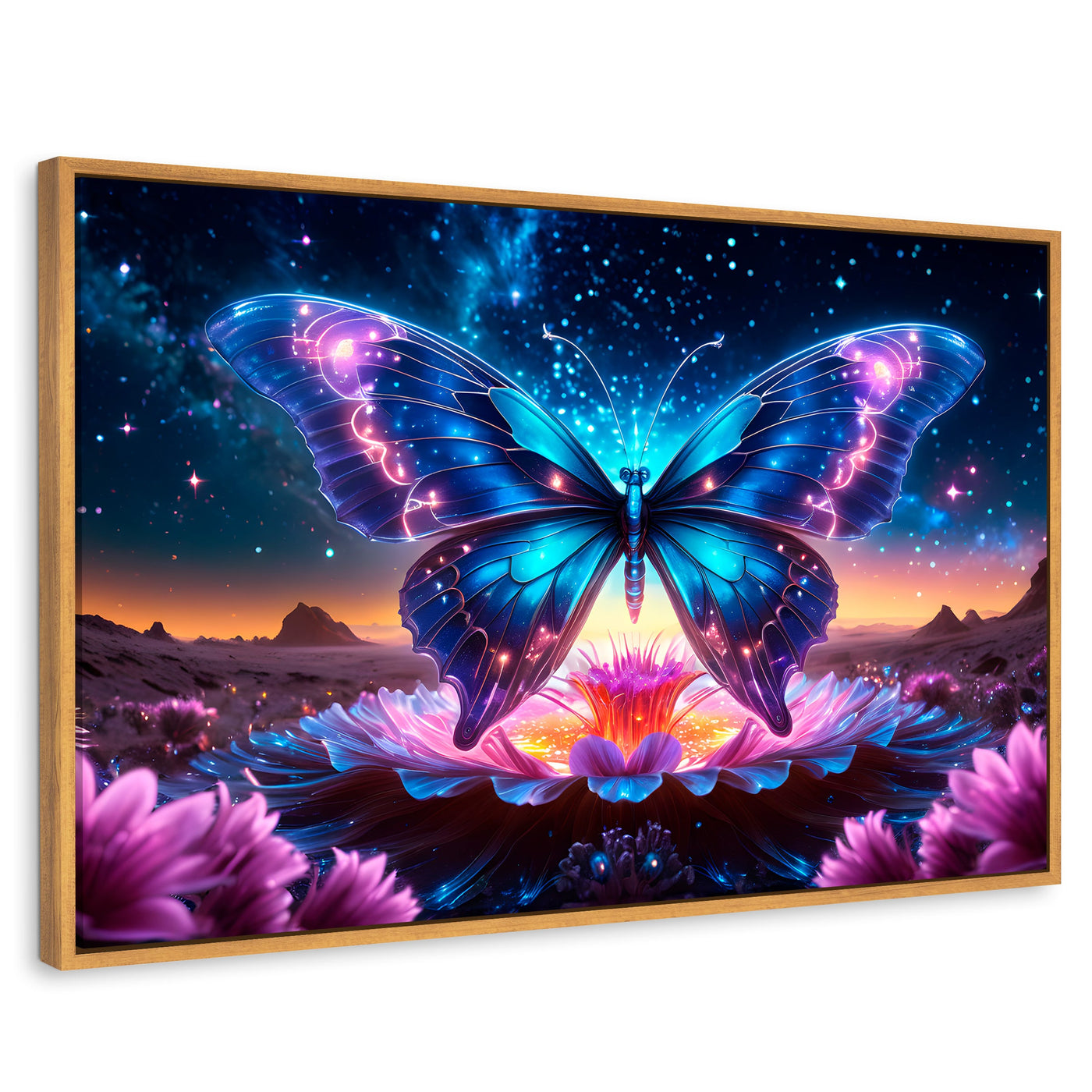 Cuadros Decorativos Canvas Revolution | Mariposa Encantada | Rectangular | Portada | Marco Madera