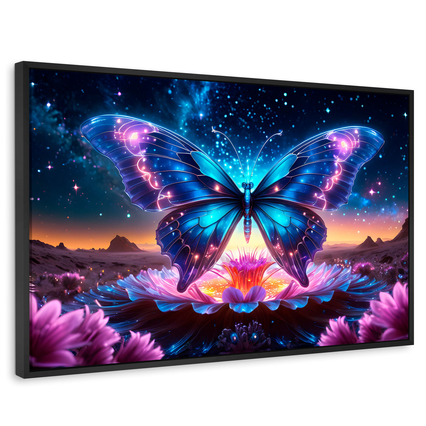 Cuadros Decorativos Canvas Revolution | Mariposa Encantada | Rectangular | Portada | Marco Negro