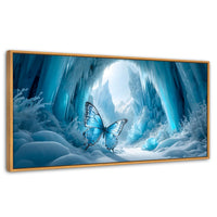 Cuadros Decorativos Canvas Revolution | Mariposa Glacial | Panoramico | Portada | Marco Negro
