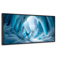 Cuadros Decorativos Canvas Revolution | Mariposa Glacial | Panoramico | Portada | Marco Plateado