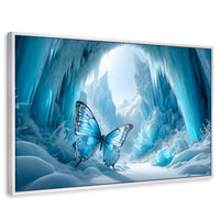 Cuadros Decorativos Canvas Revolution | Mariposa Glacial | Rectangular | Portada | Marco Blanco