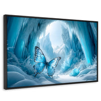 Cuadros Decorativos Canvas Revolution | Mariposa Glacial | Rectangular | Portada | Marco Negro