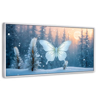 Cuadros Decorativos Canvas Revolution | Mariposa Invernal | Panoramico | Portada | Marco Dorado