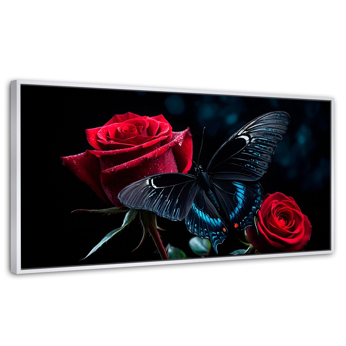 Cuadros Decorativos Canvas Revolution | Mariposa Nocturna | Panoramico | Portada | Marco Dorado