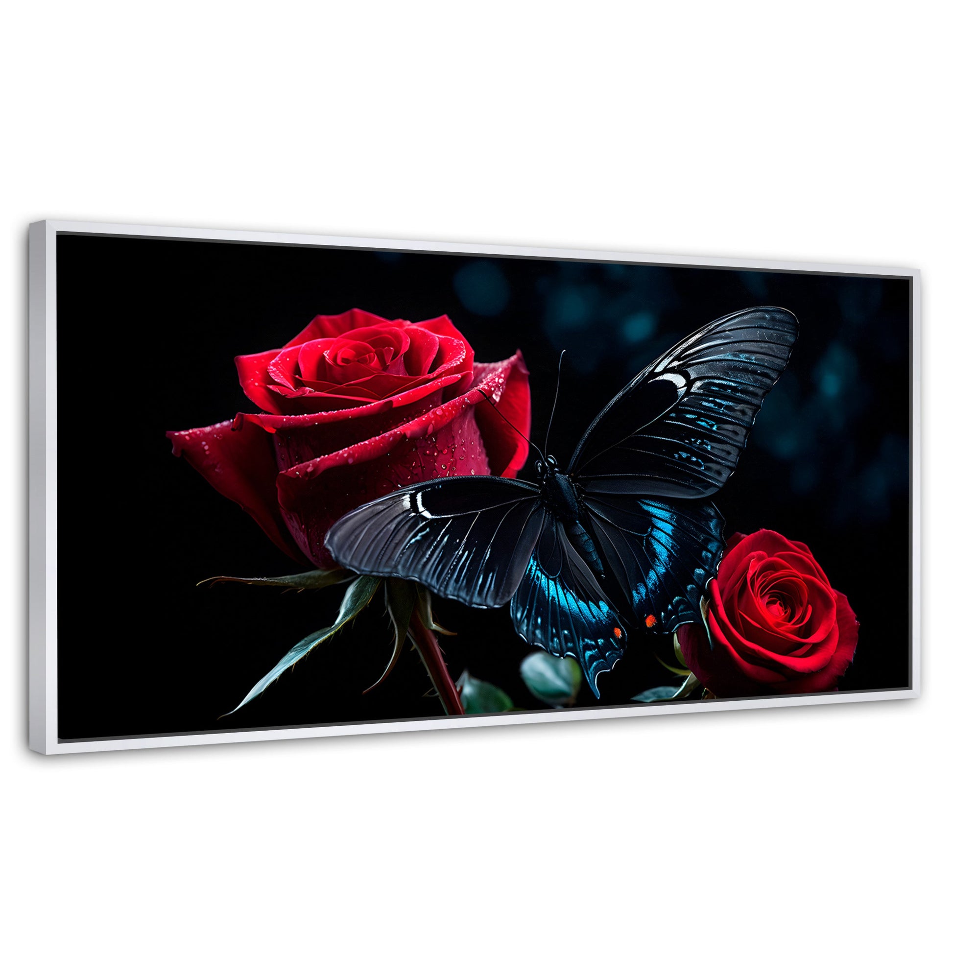 Cuadros Decorativos Canvas Revolution | Mariposa Nocturna | Panoramico | Portada | Marco Dorado