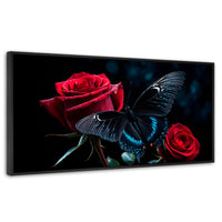 Cuadros Decorativos Canvas Revolution | Mariposa Nocturna | Panoramico | Portada | Marco Plateado