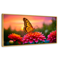Cuadros Decorativos Canvas Revolution | Mariposa Radiante | Panoramico | Portada | Marco Madera
