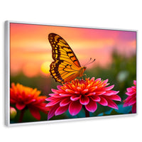 Cuadros Decorativos Canvas Revolution | Mariposa Radiante | Rectangular | Portada | Marco Blanco