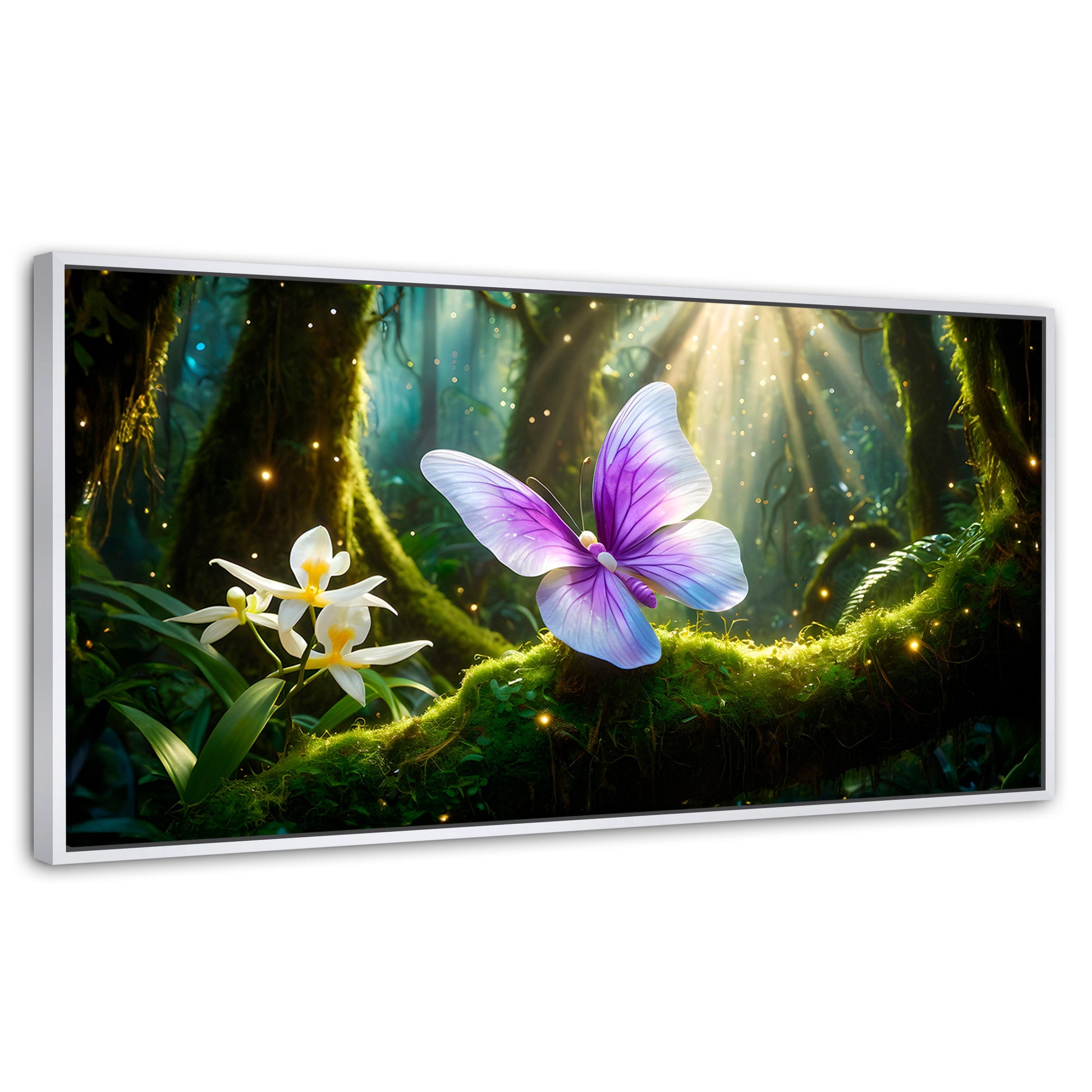 Cuadros Decorativos Canvas Revolution | Mariposa Silvestre | Panoramico | Portada | Marco Dorado