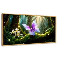Cuadros Decorativos Canvas Revolution | Mariposa Silvestre | Panoramico | Portada | Marco Madera
