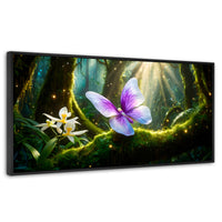 Cuadros Decorativos Canvas Revolution | Mariposa Silvestre | Panoramico | Portada | Marco Plateado