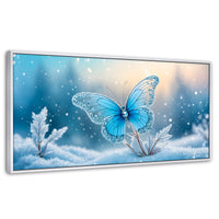 Cuadros Decorativos Canvas Revolution | Mariposa Y Nieve | Panoramico | Portada | Marco Dorado