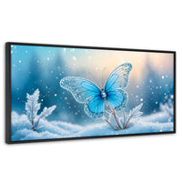Cuadros Decorativos Canvas Revolution | Mariposa Y Nieve | Panoramico | Portada | Marco Plateado