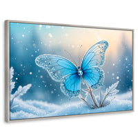Cuadros Decorativos Canvas Revolution | Mariposa Y Nieve | Rectangular | Portada | Marco Plateado