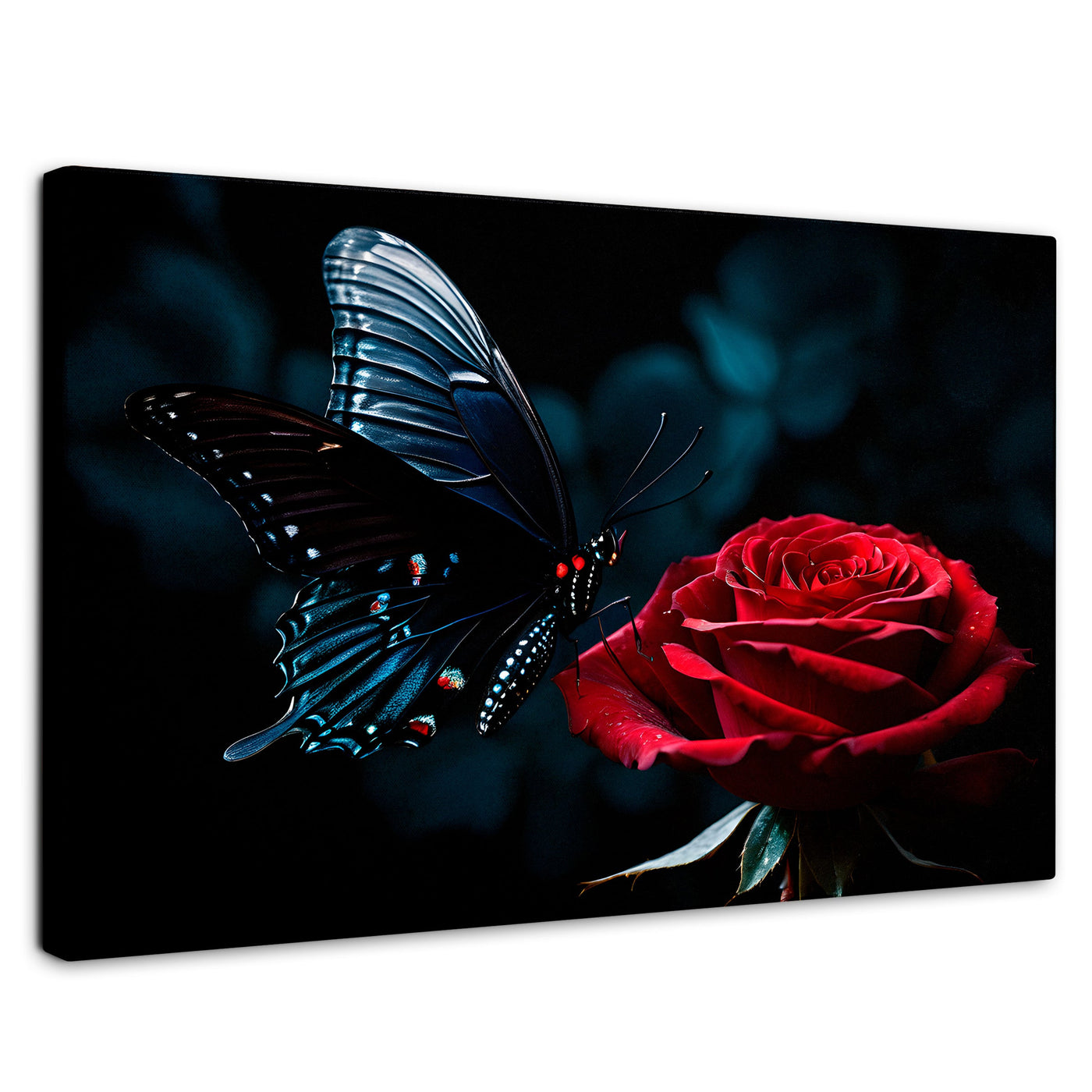 Cuadros Decorativos Canvas Revolution | Mariposa Y Rosa | Rectangular | Portada | Marco SinMarco