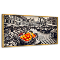 Cuadros Decorativos Canvas Revolution | Mercado Naranja | Panoramico | Portada | Marco Madera