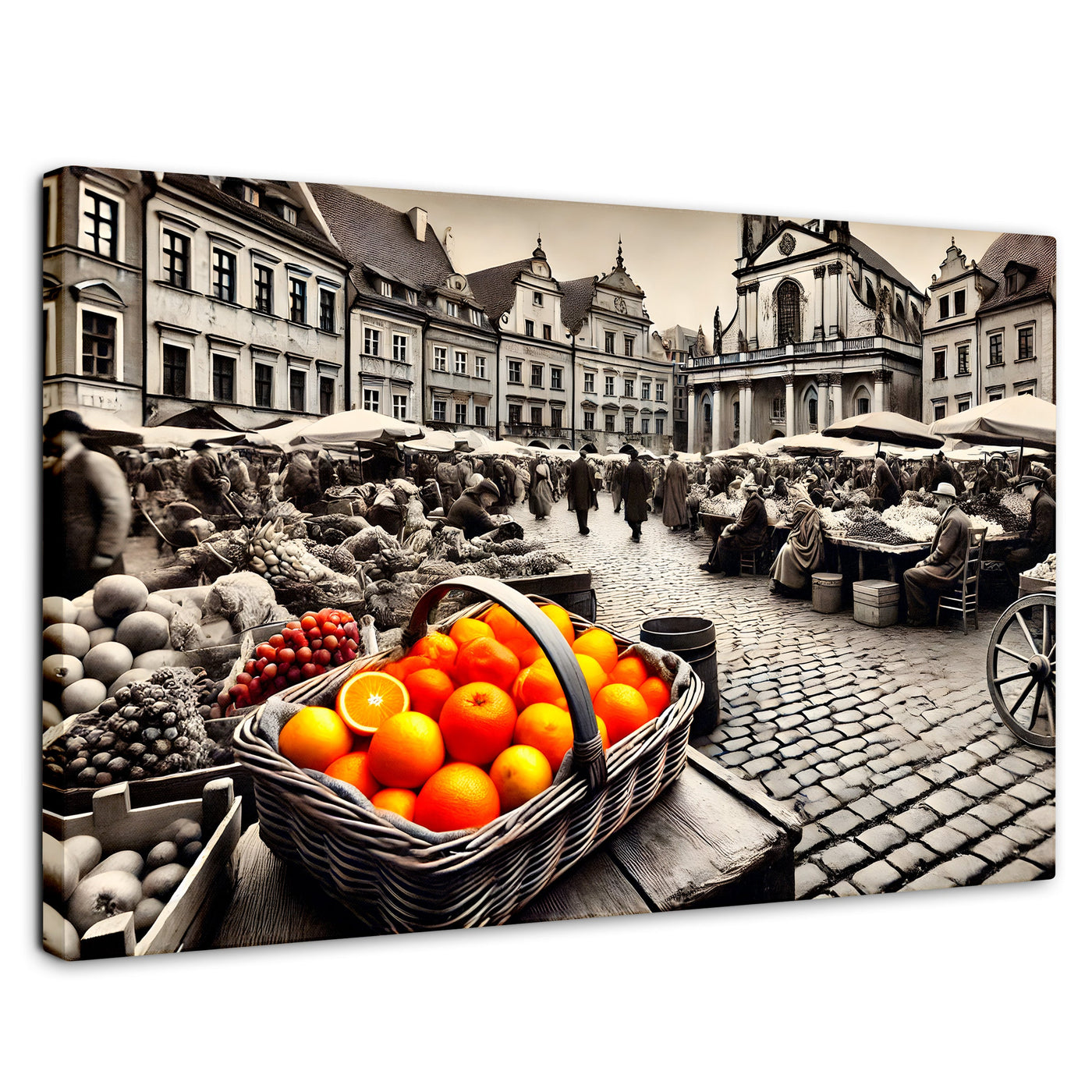 Cuadros Decorativos Canvas Revolution | Mercado Naranja | Rectangular | Portada | Marco SinMarco