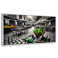 Cuadros Decorativos Canvas Revolution | Mercado Natural | Panoramico | Portada | Marco Dorado