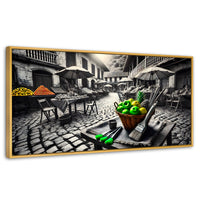 Cuadros Decorativos Canvas Revolution | Mercado Natural | Panoramico | Portada | Marco Madera