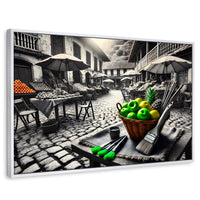 Cuadros Decorativos Canvas Revolution | Mercado Natural | Rectangular | Portada | Marco Blanco