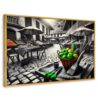 Cuadros Decorativos Canvas Revolution | Mercado Natural | Rectangular | Portada | Marco Dorado