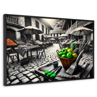Cuadros Decorativos Canvas Revolution | Mercado Natural | Rectangular | Portada | Marco Negro