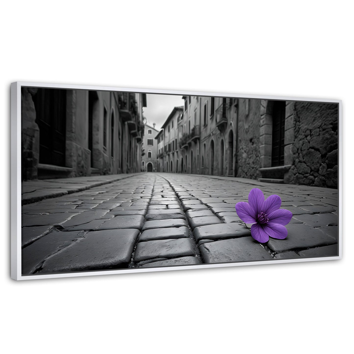 Cuadros Decorativos Canvas Revolution | Morado Callejero | Panoramico | Portada | Marco Dorado