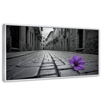 Cuadros Decorativos Canvas Revolution | Morado Callejero | Panoramico | Portada | Marco Dorado