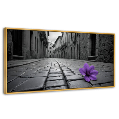 Cuadros Decorativos Canvas Revolution | Morado Callejero | Panoramico | Portada | Marco Madera