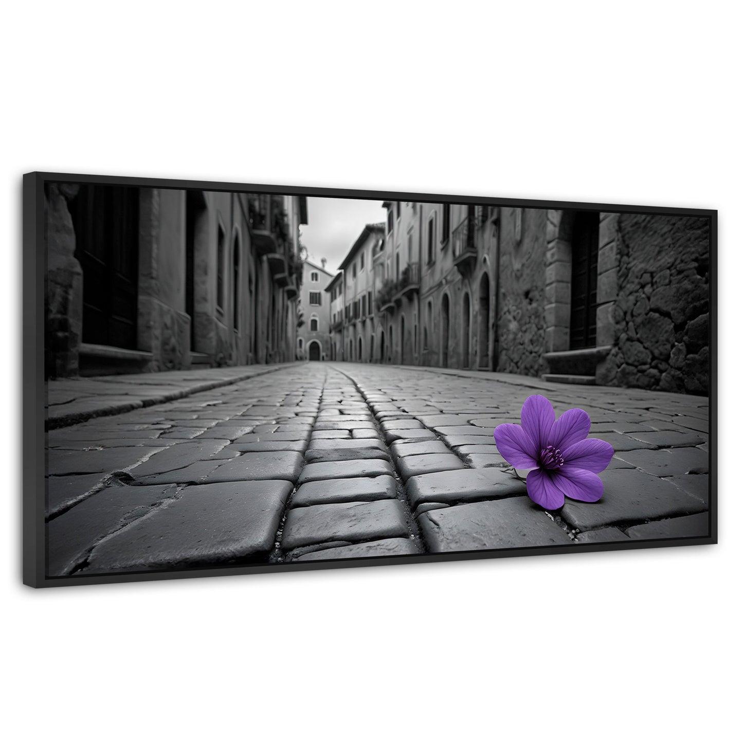 Cuadros Decorativos Canvas Revolution | Morado Callejero | Panoramico | Portada | Marco Plateado