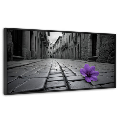 Cuadros Decorativos Canvas Revolution | Morado Callejero | Panoramico | Portada | Marco Plateado