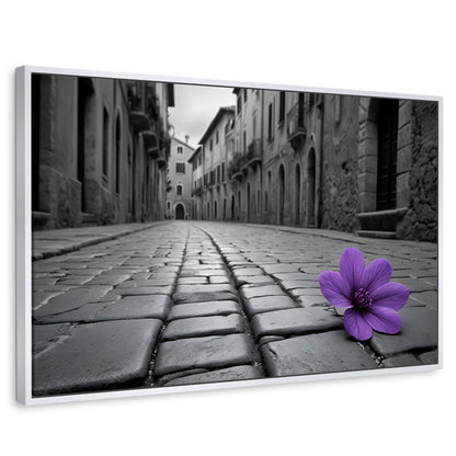 Cuadros Decorativos Canvas Revolution | Morado Callejero | Rectangular | Portada | Marco Blanco