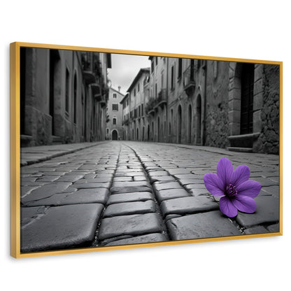 Cuadros Decorativos Canvas Revolution | Morado Callejero | Rectangular | Portada | Marco Dorado