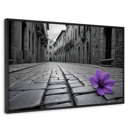 Cuadros Decorativos Canvas Revolution | Morado Callejero | Rectangular | Portada | Marco Negro