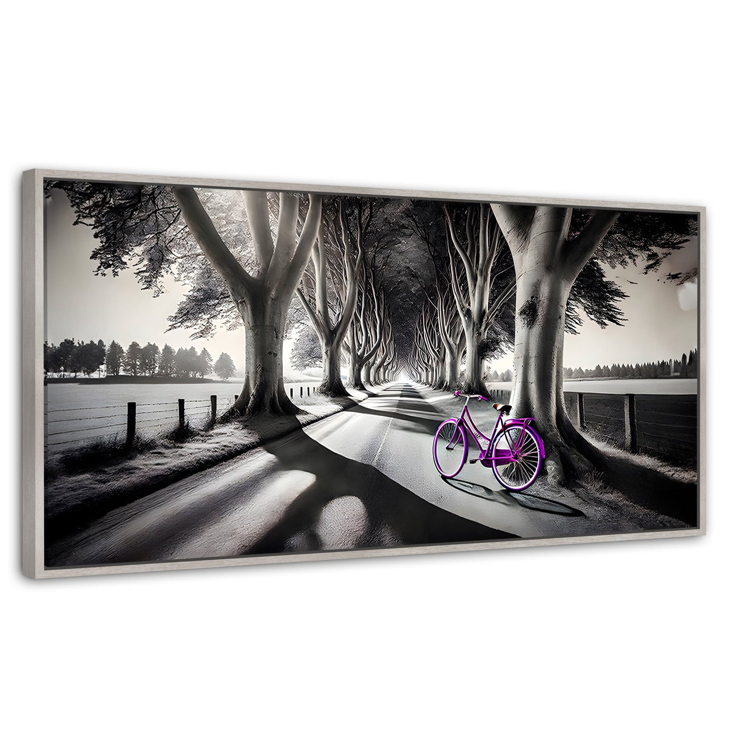 Cuadros Decorativos Canvas Revolution | Morado Natural | Panoramico | Portada | Marco Blanco