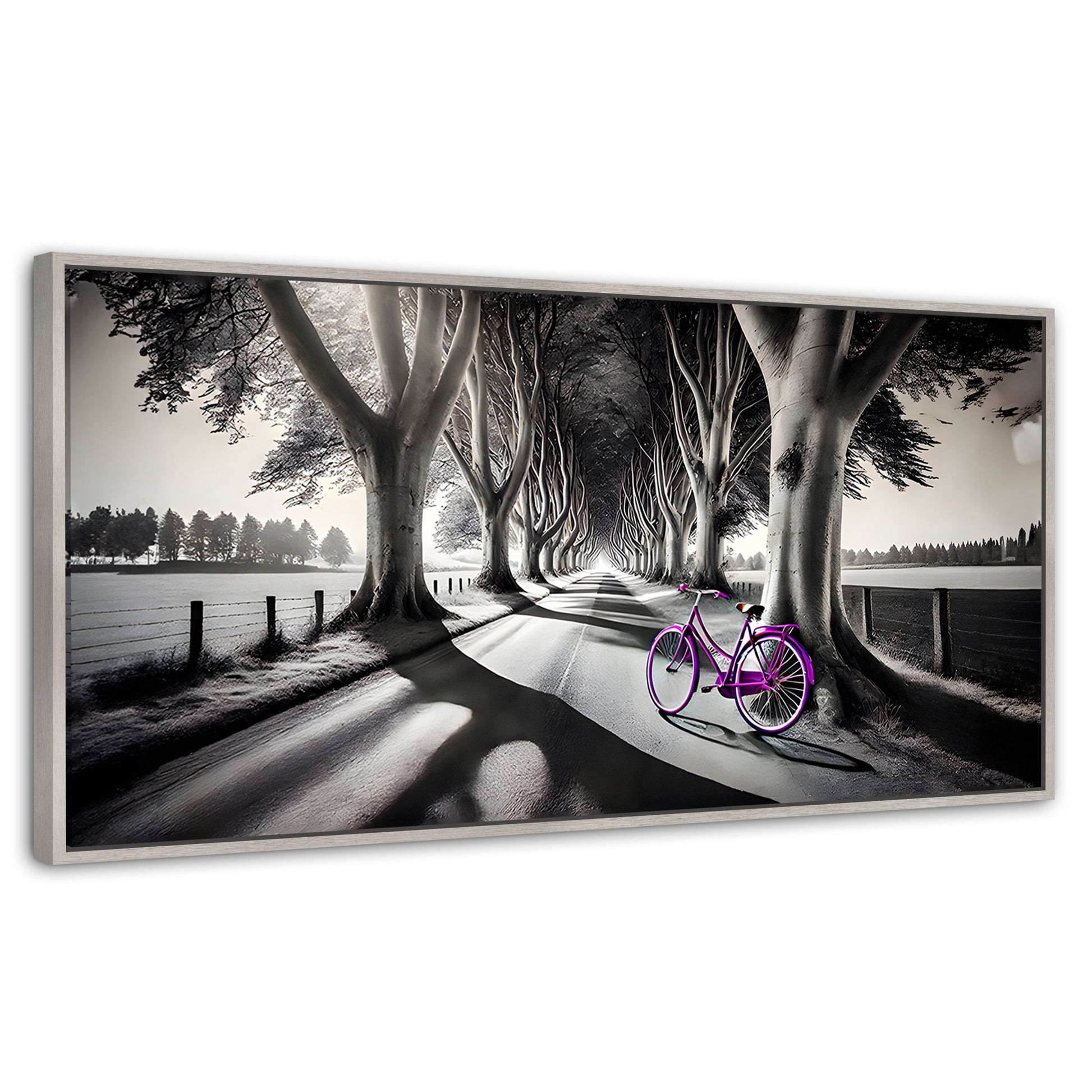 Cuadros Decorativos Canvas Revolution | Morado Natural | Panoramico | Portada | Marco Blanco
