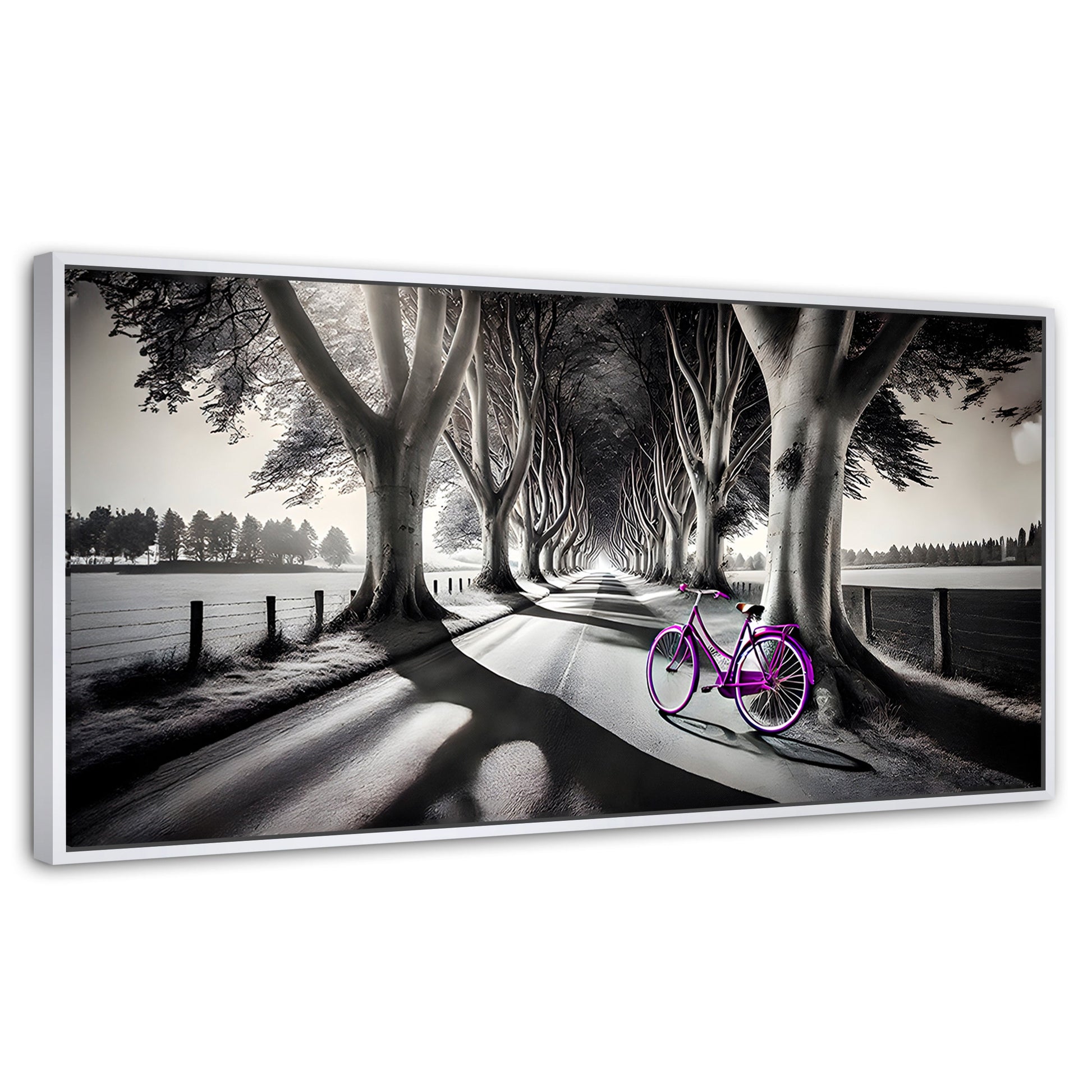 Cuadros Decorativos Canvas Revolution | Morado Natural | Panoramico | Portada | Marco Dorado