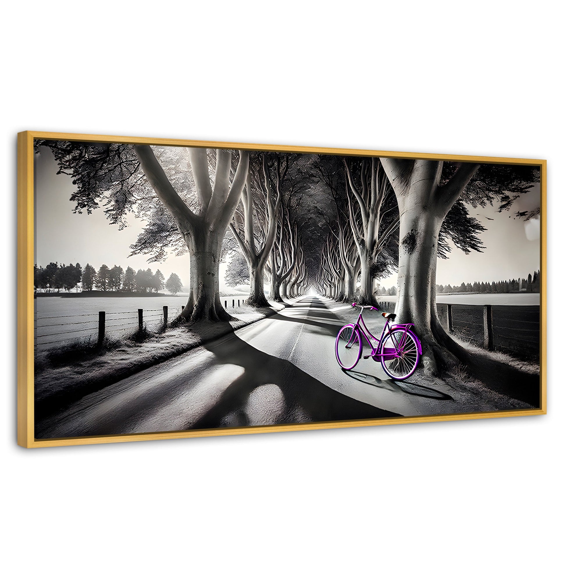 Cuadros Decorativos Canvas Revolution | Morado Natural | Panoramico | Portada | Marco Madera