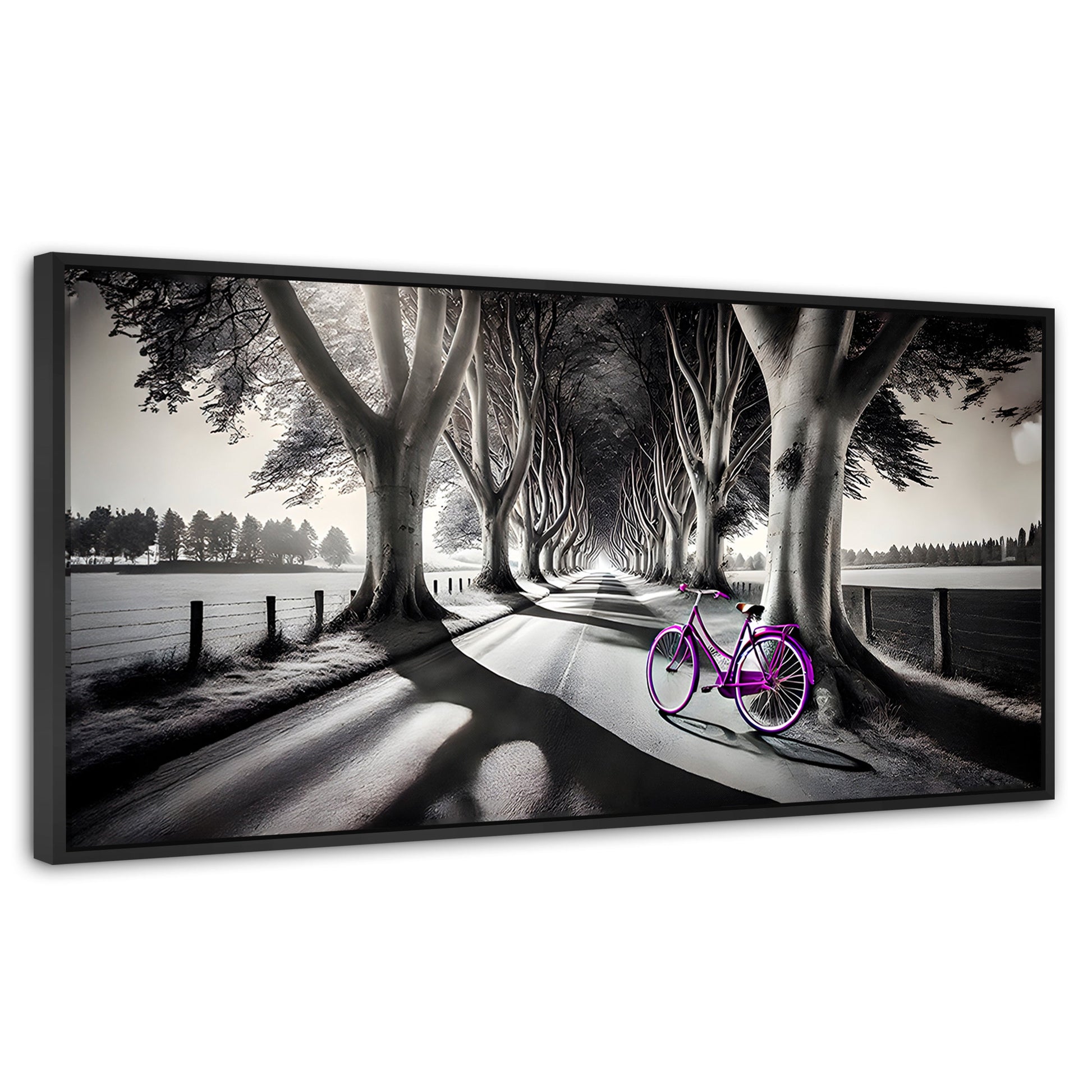 Cuadros Decorativos Canvas Revolution | Morado Natural | Panoramico | Portada | Marco Plateado