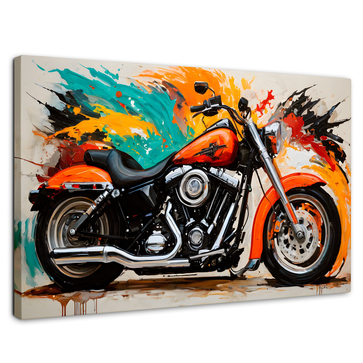Cuadros Decorativos Canvas Revolution | Motocicleta Clasica | Rectangular | Portada | Marco SinMarco
