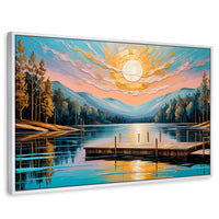 Cuadros Decorativos Canvas Revolution | Muelle Brillante | Rectangular | Portada | Marco Blanco