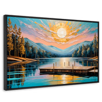 Cuadros Decorativos Canvas Revolution | Muelle Brillante | Rectangular | Portada | Marco Negro