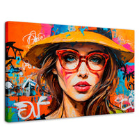 Cuadros Decorativos Canvas Revolution | Mujer Con Gafas | Rectangular | Portada | Marco SinMarco