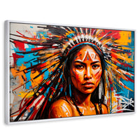 Cuadros Decorativos Canvas Revolution | Nativo Colorido | Rectangular | Portada | Marco Blanco
