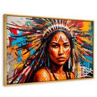 Cuadros Decorativos Canvas Revolution | Nativo Colorido | Rectangular | Portada | Marco Dorado