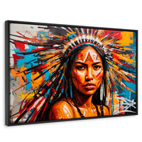 Cuadros Decorativos Canvas Revolution | Nativo Colorido | Rectangular | Portada | Marco Negro
