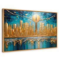 Cuadros Decorativos Canvas Revolution | New York Paint Oro | Rectangular | Portada | Marco Madera