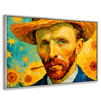 Cuadros Decorativos Canvas Revolution | Nocturno De Girasol | Rectangular | Portada | Marco Plateado