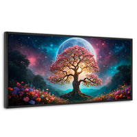 Cuadros Decorativos Canvas Revolution | Nocturno Floral | Panoramico | Portada | Marco Negro